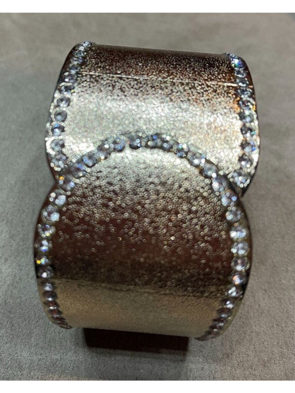 Vintage Y2K Avenue Statement Cuff Gold Tone Crystal Bracelet Deadstock